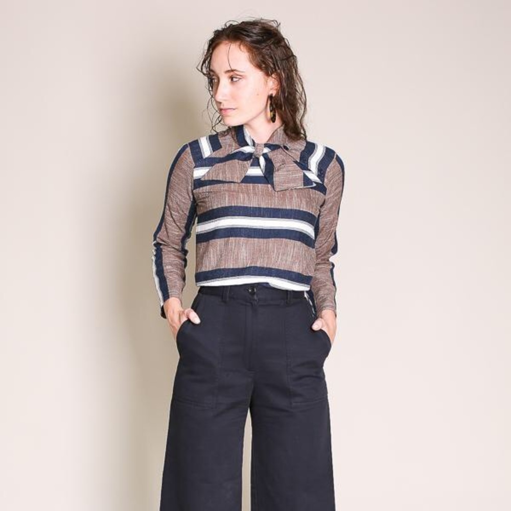 Ace & Jig Jackie top with tie in Captain textile